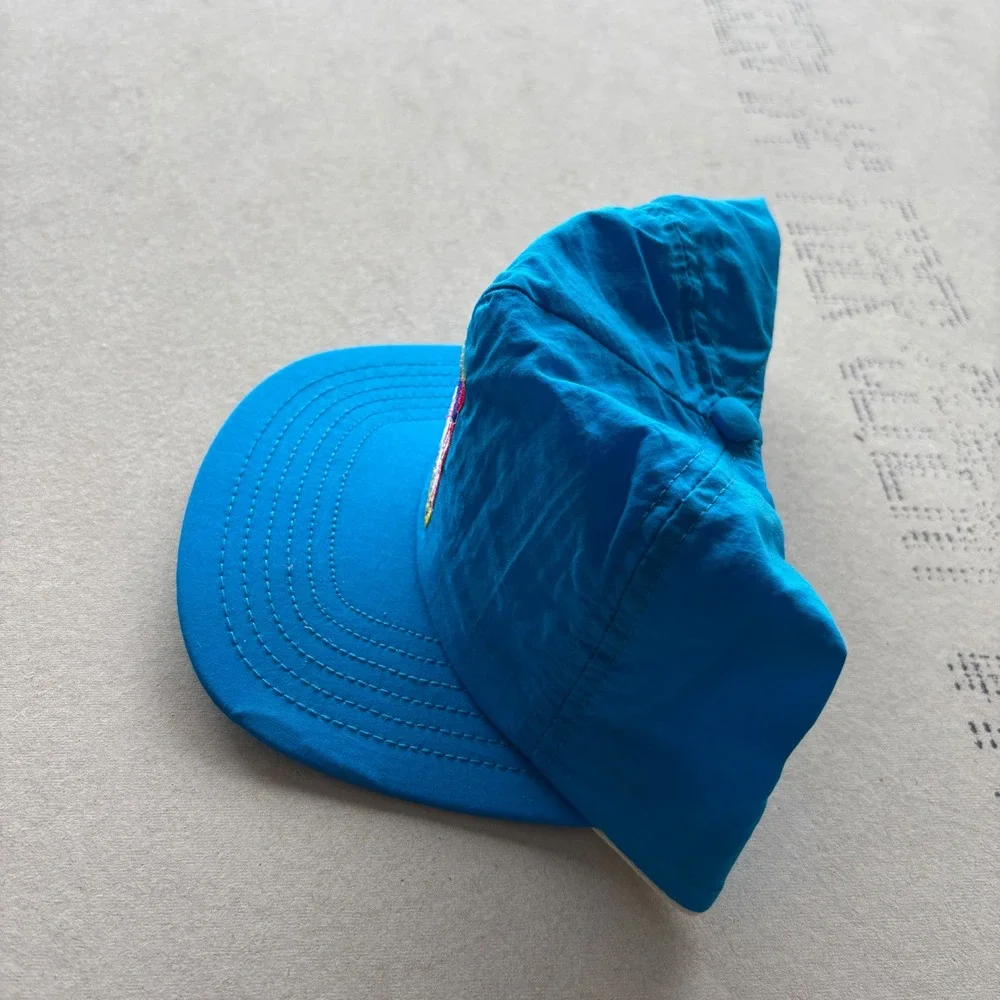 Vintage 90s USA Diving Park Avenue Snapback Hat Blue Nylon T-shirt Style Cap